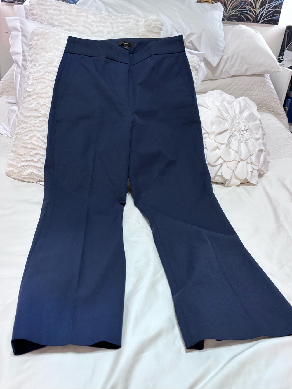 J.Crew Navy Blue Cropped Flare Pants Size 0